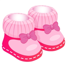 Baby Shower Pink Booties Transparent Sticker